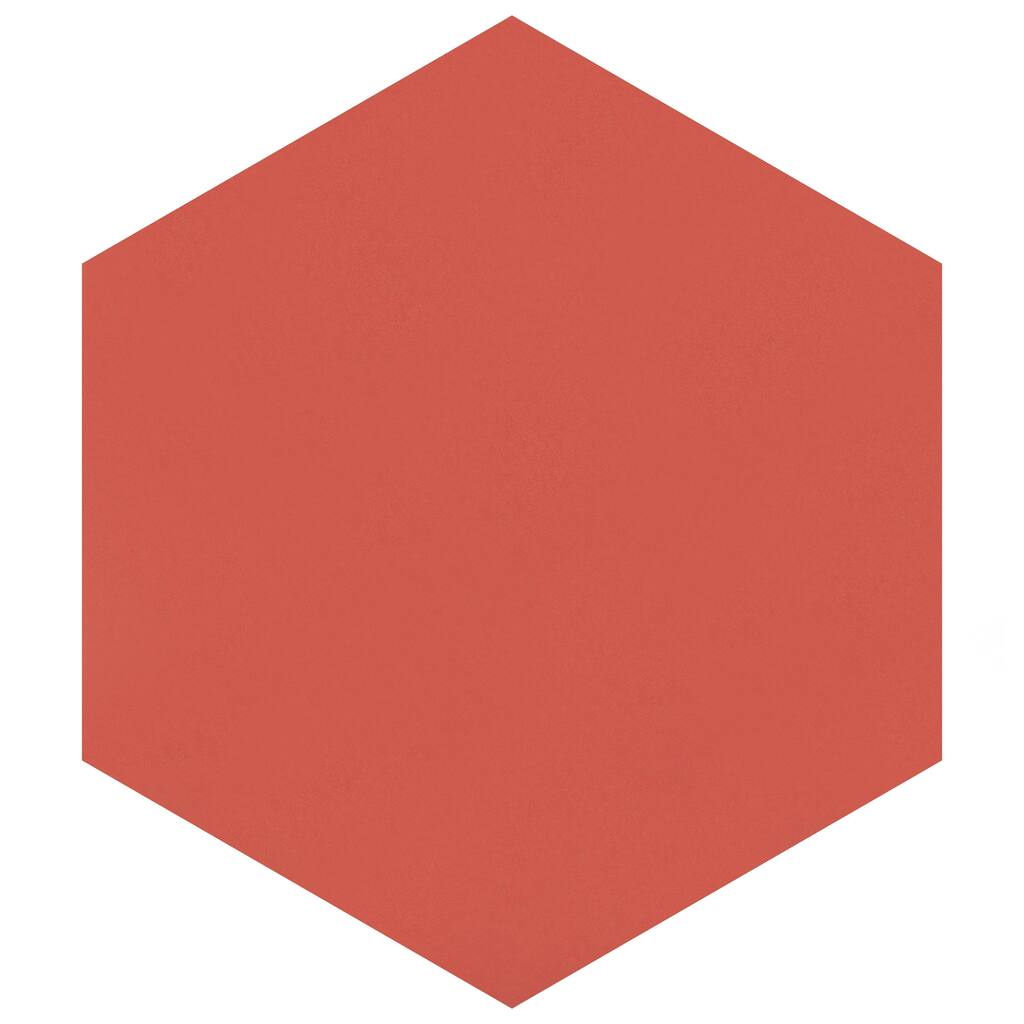 Merola Tile Textile Basic Hex Red 8-5/8" x 9-7/8" Porcelain Floor and Wall Tile