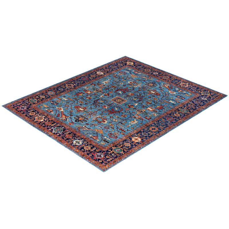 Serapi One-of-a-Kind Hand-Knotted Area Rug - Light Blue, 8' 2" x 9' 8" - 8' 2" x 9' 8"