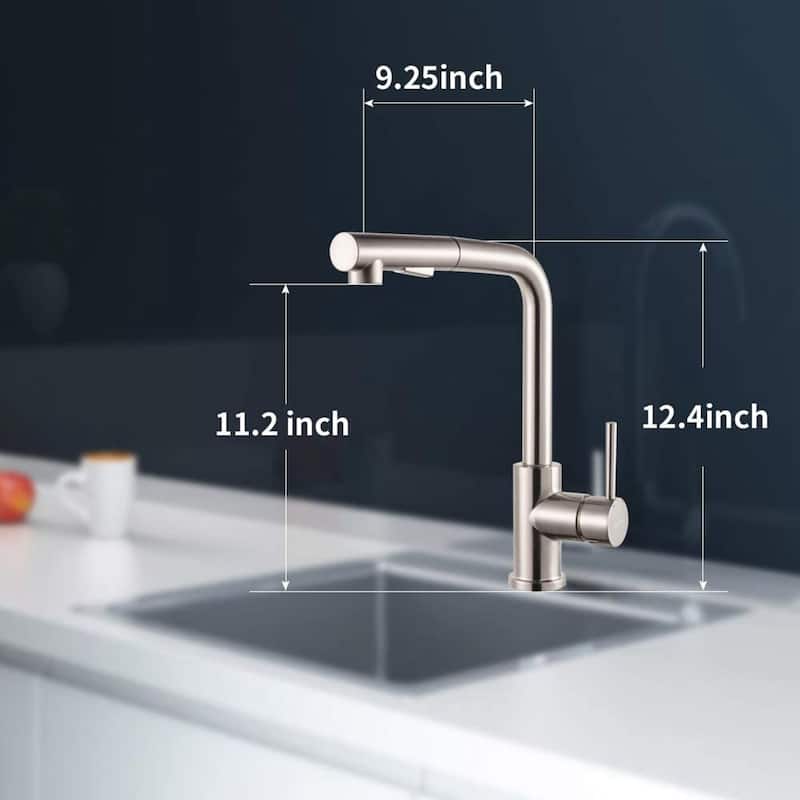 Kitchen Sink Faucet High Arch Single Handle Brushed Nickel Kitchen Faucet