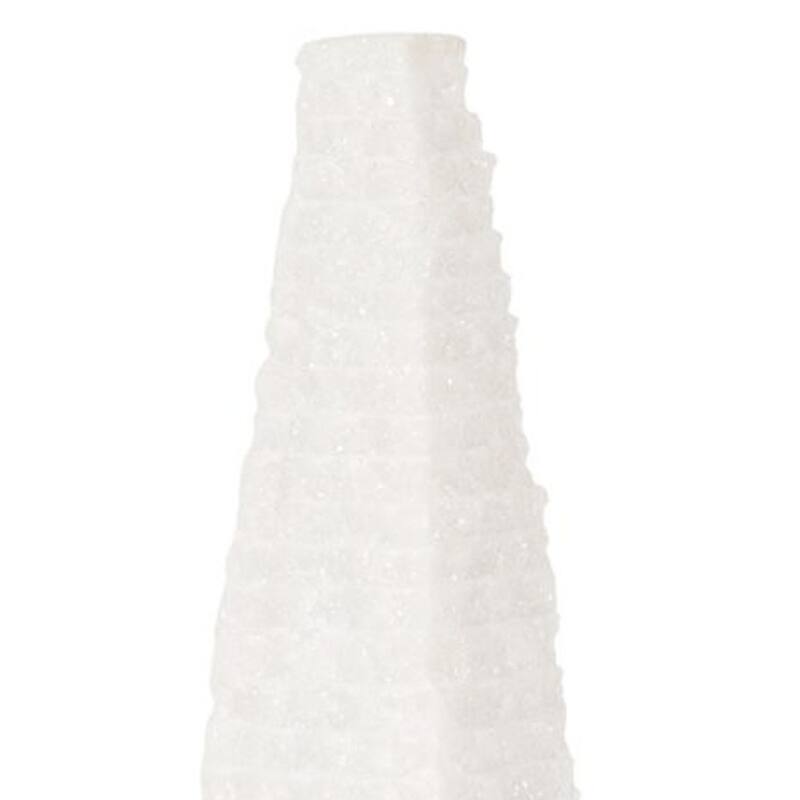 HomeRoots 13" White Marble Obelisk Tabletop Sculpture - 4.00 in. x 13.00 in. x 4.00 in.