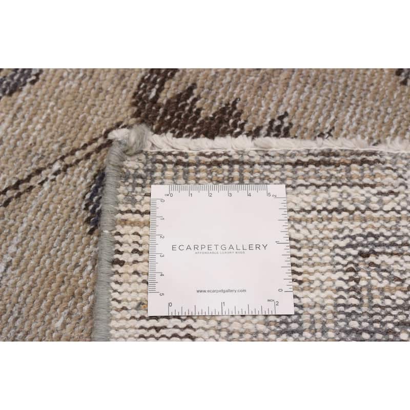 ECARPETGALLERY Hand-knotted Antalya Vintage Khaki Wool Rug - 3'11 x 7'1