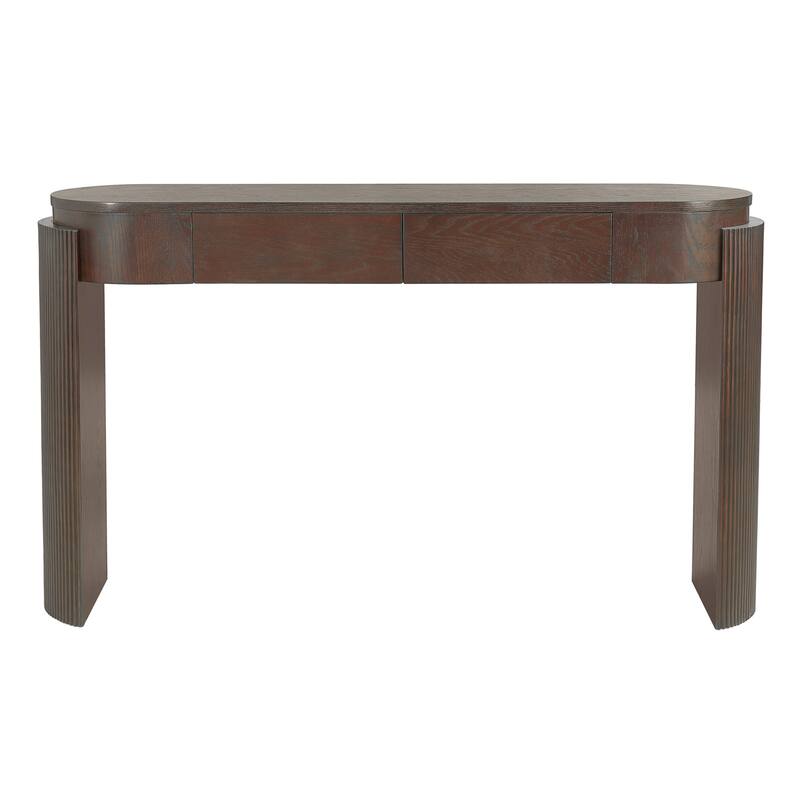 Console Table with Oval Top and 2 Drawers