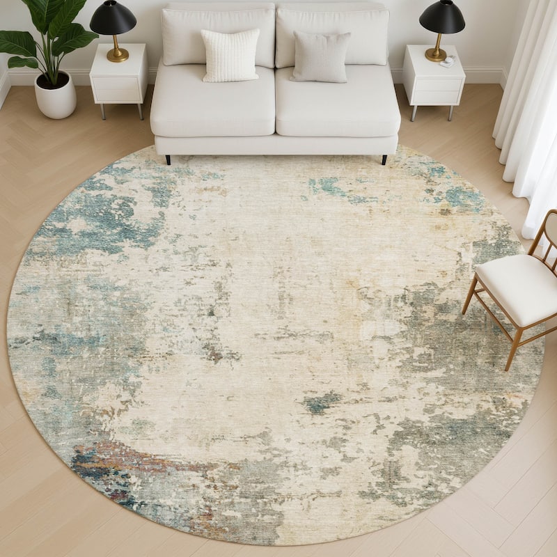 Premium Washable Super Soft Modern Solid Mayfield Rug - Ivory - 8' x 8'