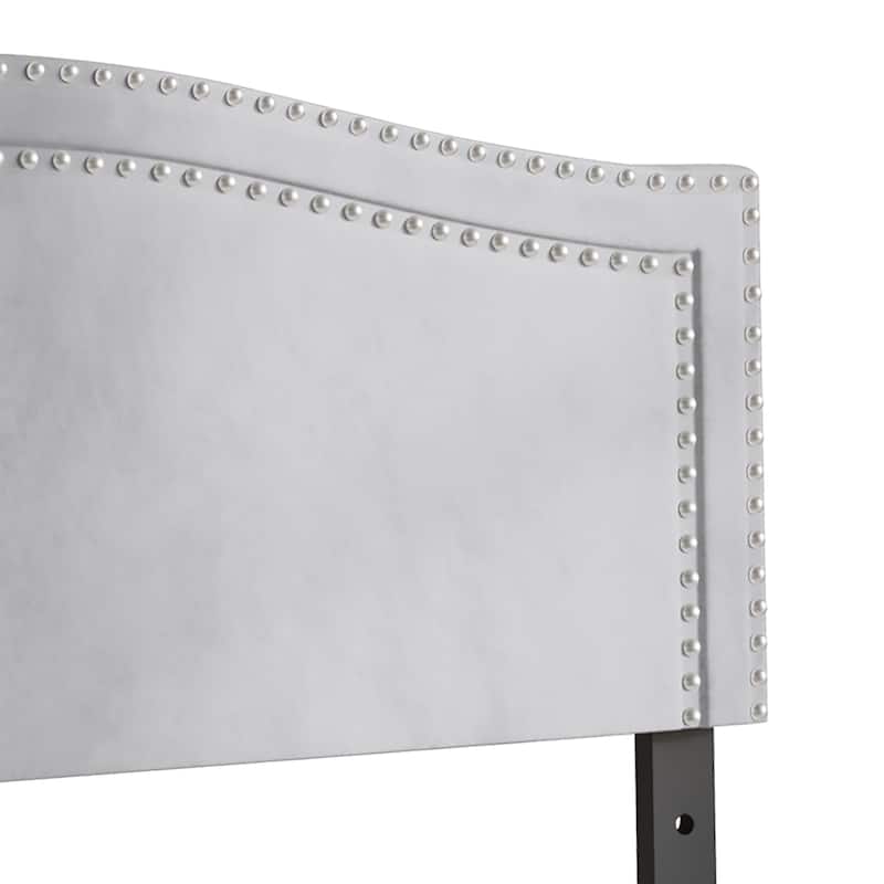 CraftPorch Velvet Nailhead Trim Upholstered Adjustable Headboard