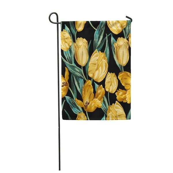 Green Pattern Of Yellow Tulips On Flower Blossom Gold Vintage Garden Flag Decorative Flag House Banner 28x40 Inch On Sale Overstock 31325320