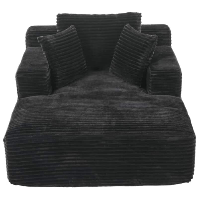 Full-Compressed Chaise Lounge Sofa Bed with Soft Corduroy Upholstery by Harper&Bright Designs