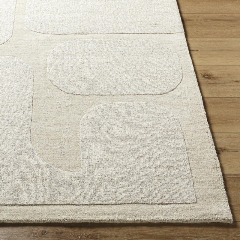 Nallely Casual Solid Color Wool Area Rug