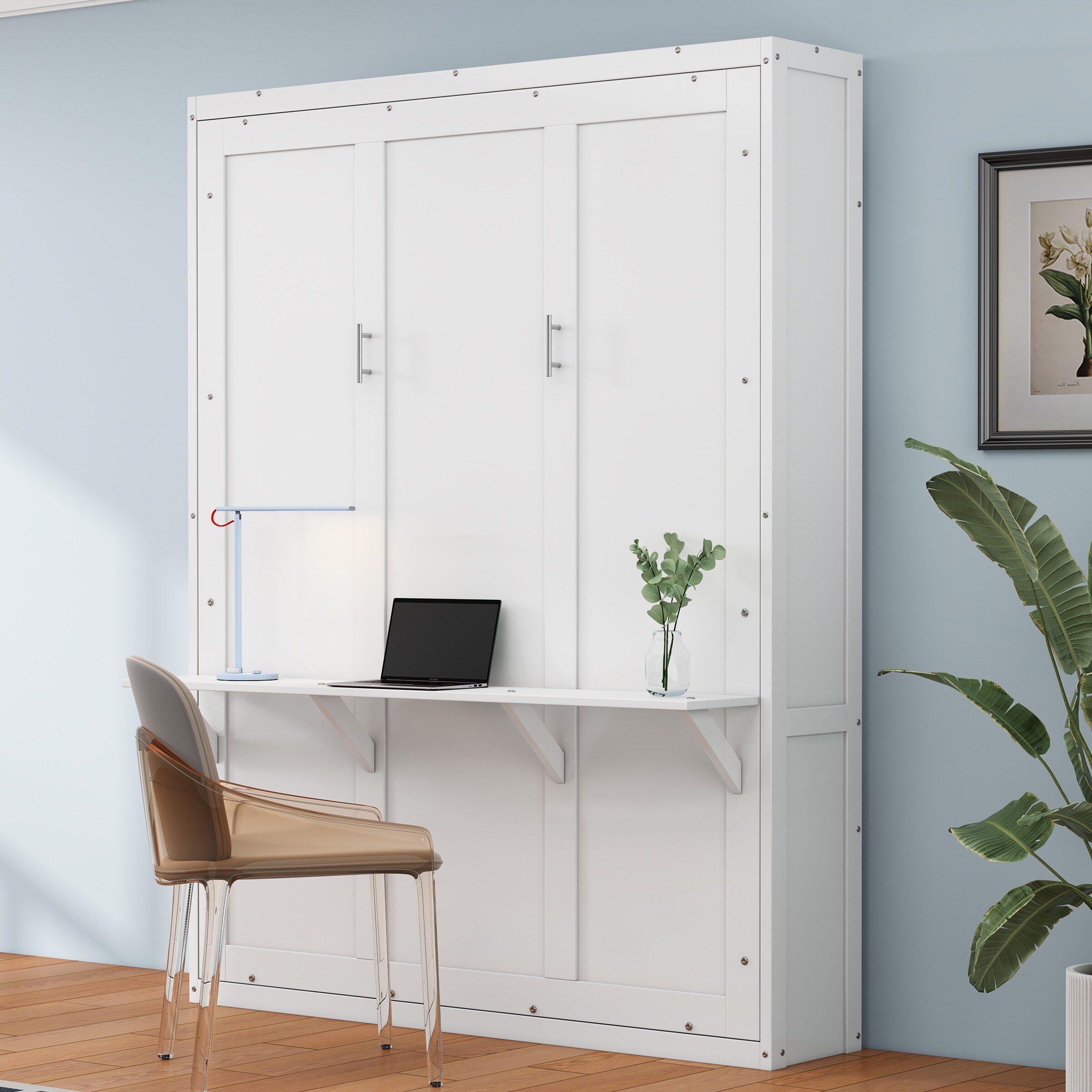 Murphy bed with desk full size deals
