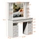 preview thumbnail 6 of 32, White/ Black Makeup Vanity with Lighted Mirror,Extra Large Vanity Desk with 9 Drawers,European Style Vanities