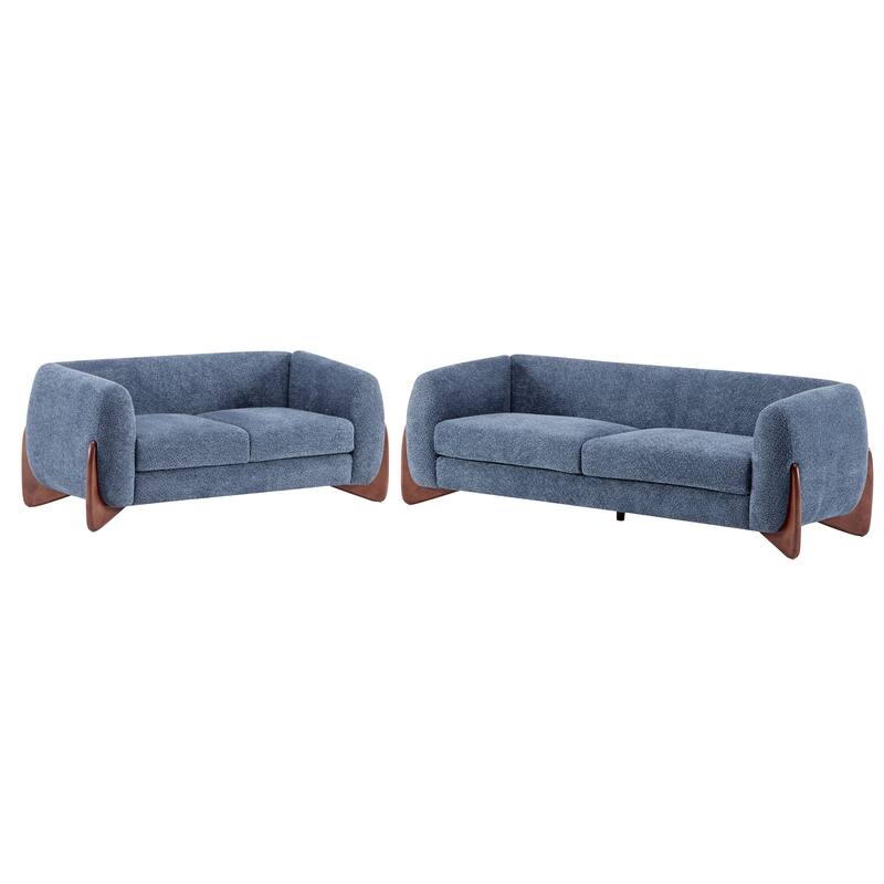 Arion Upholstered Boucle 2-Piece Living Room Sofa Set by Christopher Knight Home