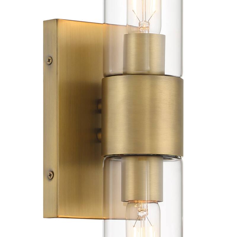 Anton 17.5 in. 2-Light Old Satin Brass Transitional Wall Sconce Light