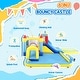 preview thumbnail 4 of 7, Qaba Inflatable Water Slide Park, Kids Bounce House 6 in 1 with 550W Blower, Splash Pools, 2 Slides, Party - multicolored