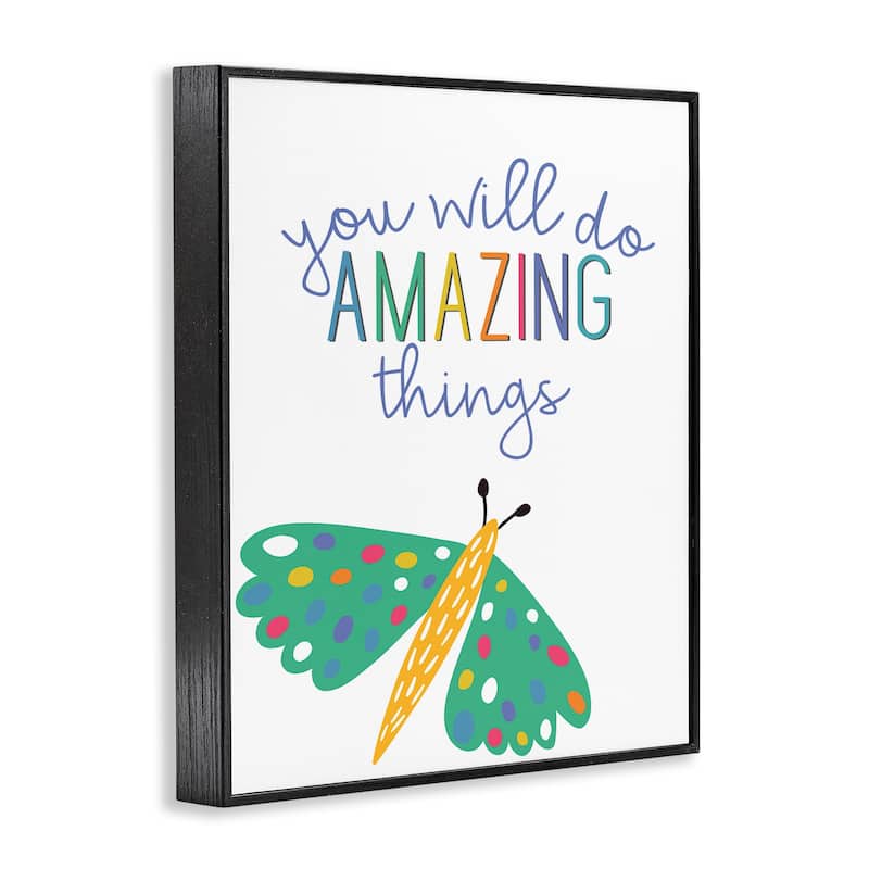 Stupell Amazing Things with Dragonfly Framed Giclee Art Design By Kim Allen