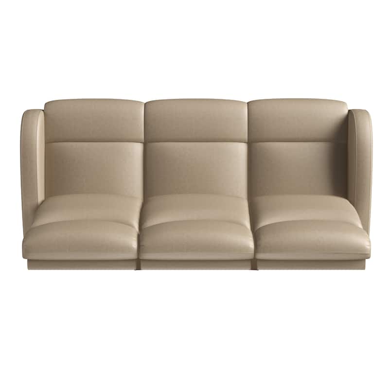 Strick & Bolton 3 Seat Distressed Faux Leather Reclining Loveseat