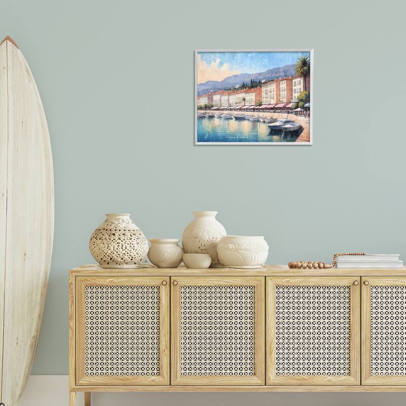 Stupell Quaint Seaside Marina Framed Giclee Art Design By Kim Allen