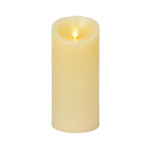 LUMINARA Ivory Flameless Candle Pillar Scallop Top Unscented 3.0