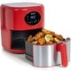 preview thumbnail 11 of 13, Deco Chef 3.7QT Digital Air Fryer with 6 Cooking Presets, Basket Red