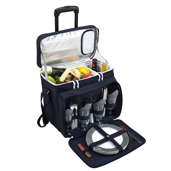 Picnic at Ascot Bold Picnic Cooler for 4 on Wheels (330-BLB). Opens flyout.