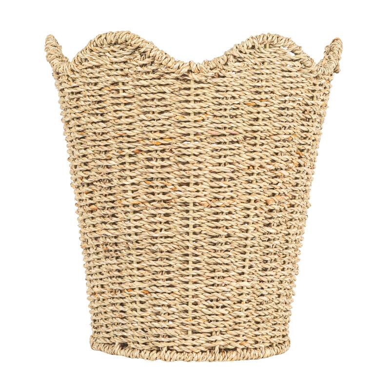 Woven Wastebin with Scalloped Edge