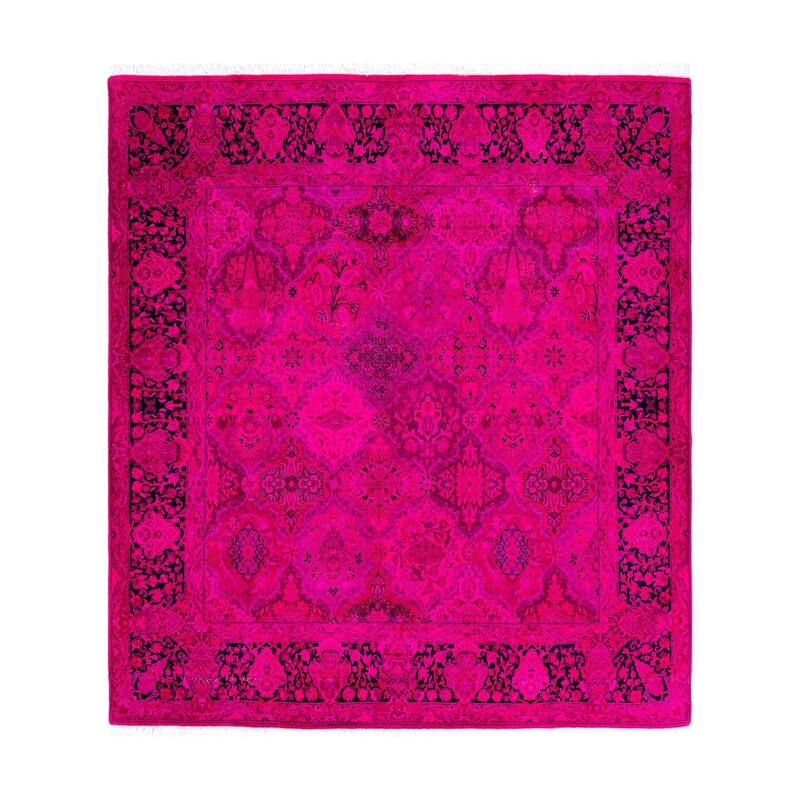 Contemporary Overdyed Wool Hand Knotted Square Area Rug - 6' 0" x 6' 8"