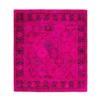 Contemporary Overdyed Wool Hand Knotted Square Area Rug - 6' 0" x 6' 8"