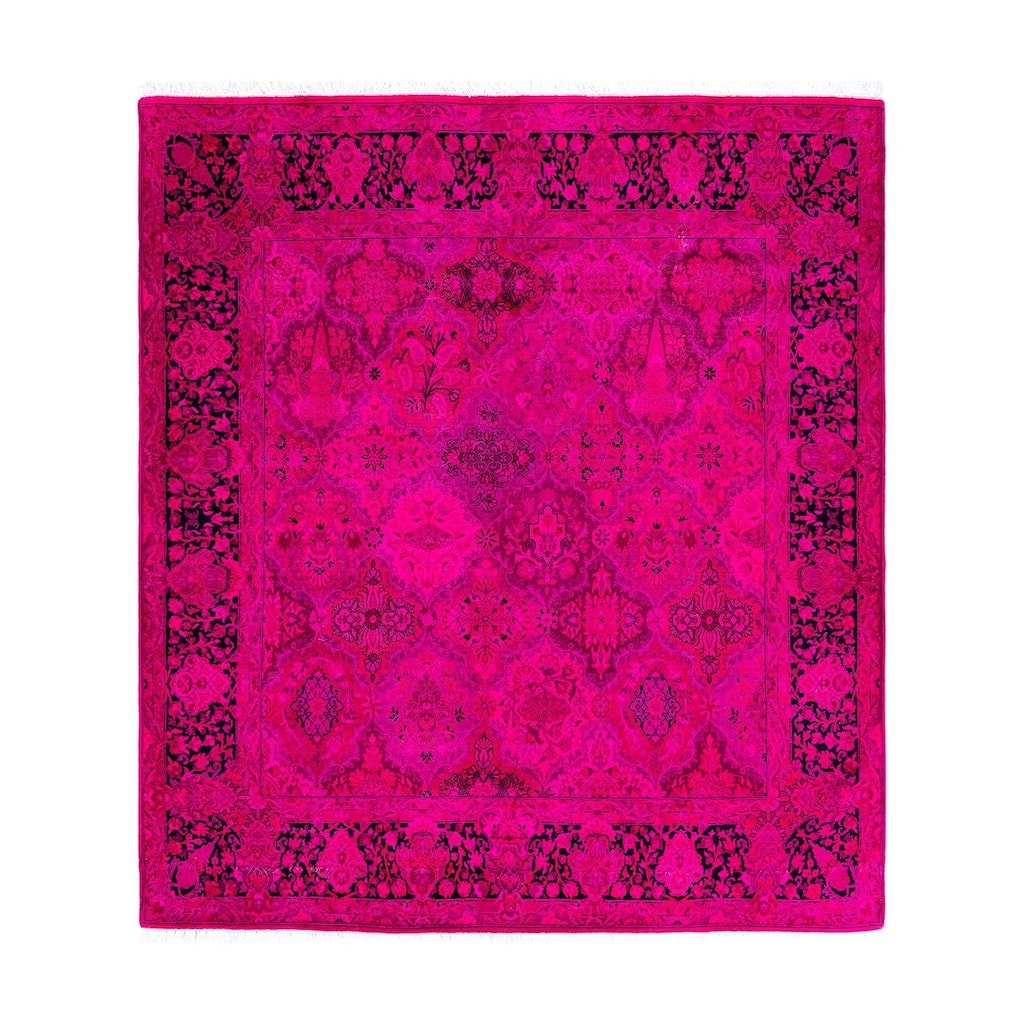 Contemporary Overdyed Wool Hand Knotted Square Area Rug - 6' 0" x 6' 8"