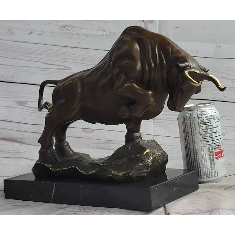 Charging Imitative Bull Bronze Metal Statue Sculpture Wall Street Stock Market Decor Original Art 10 Inches X 5 Inches