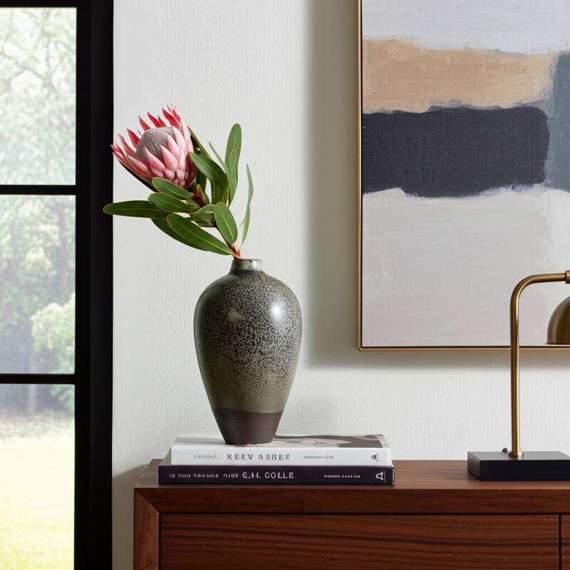 Ceramic Sculptural Vase with Textured Organic Design Modern Accent