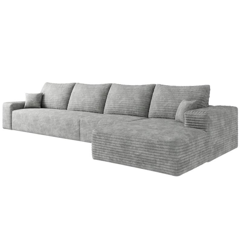 Sofa 135-in Casual Gray 4 -seater Right Sectional - 8' x 10'