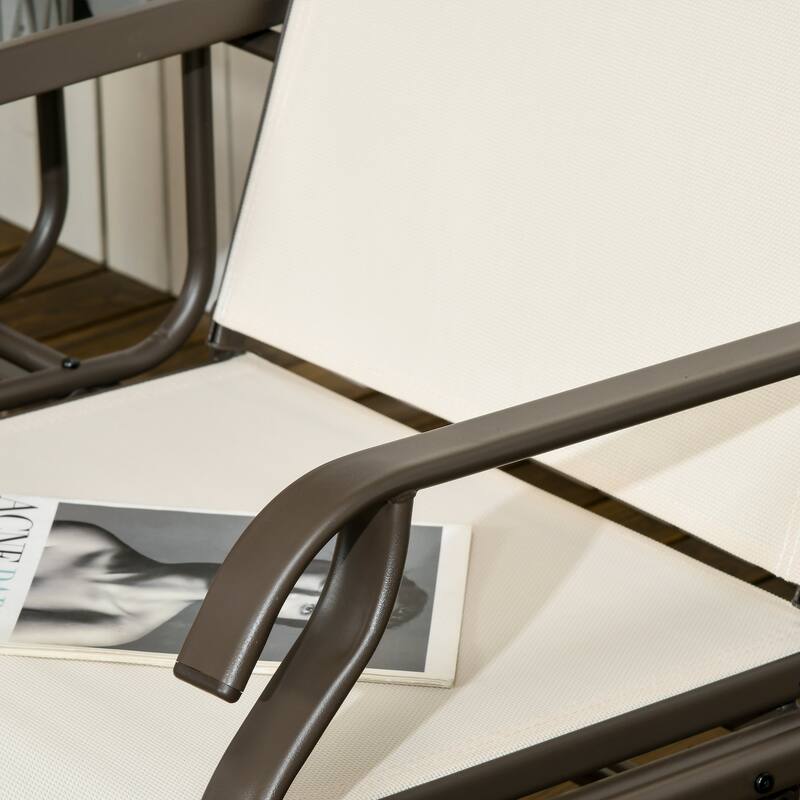 Outdoor Glider Bench With Center Table