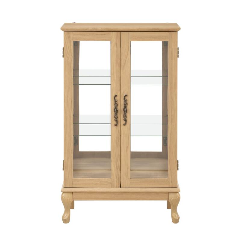 Display cabinet with tempered glass door - Oak