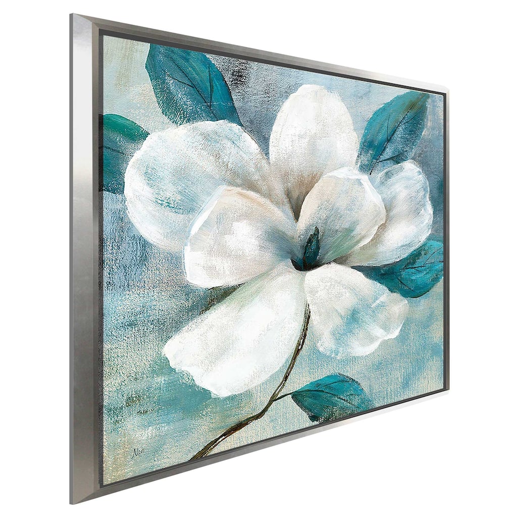 "Teal Magnolia I" Print on Floating Canvas