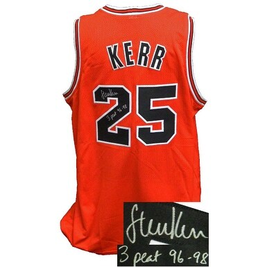 Shop Steve Kerr Signed Red Custom Stitched Pro Basketball Jersey 3