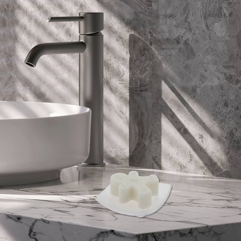 Waterproof Curved Soap Holder for Bathroom 3.74"x3.74"x0.71" 1 Pc - Clear