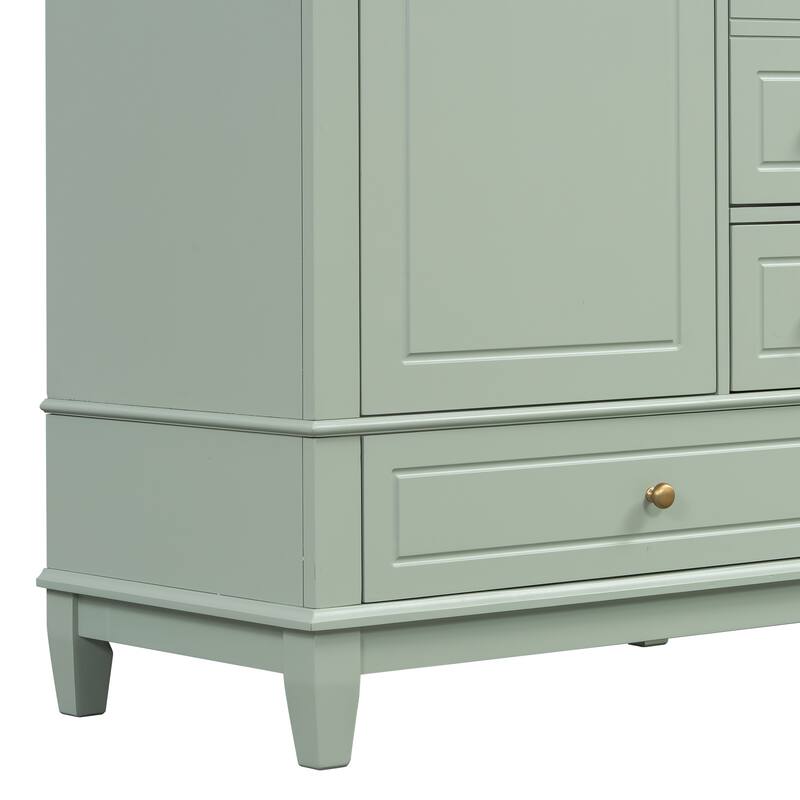 30" Bathroom Vanity with Sink, One Door with Shelf and Three Drawers, Soft Close Door
