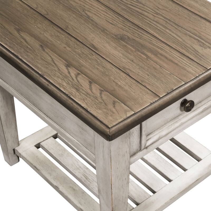 Heartland Antique White & Tobacco Alt 3 Piece Cocktail Table Set