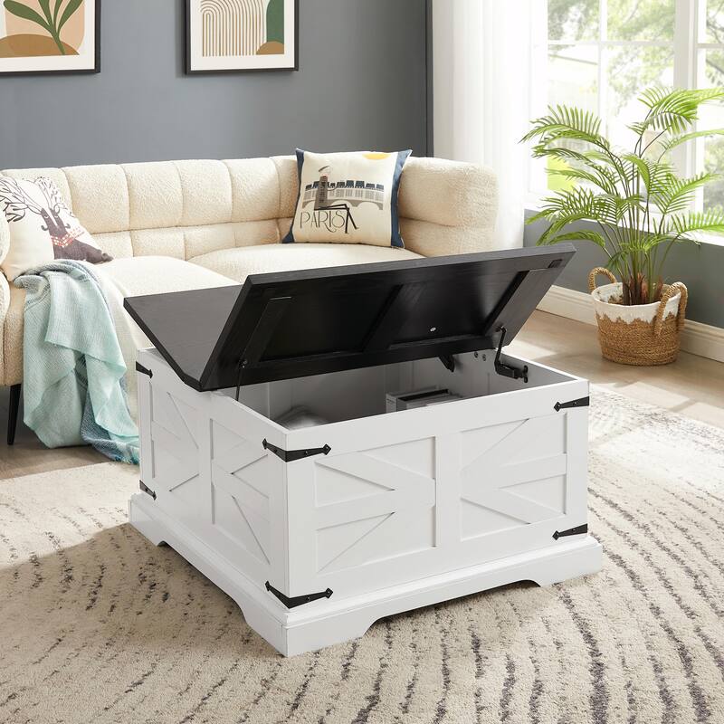 Rustic Barn Design Center Table with Lift Top