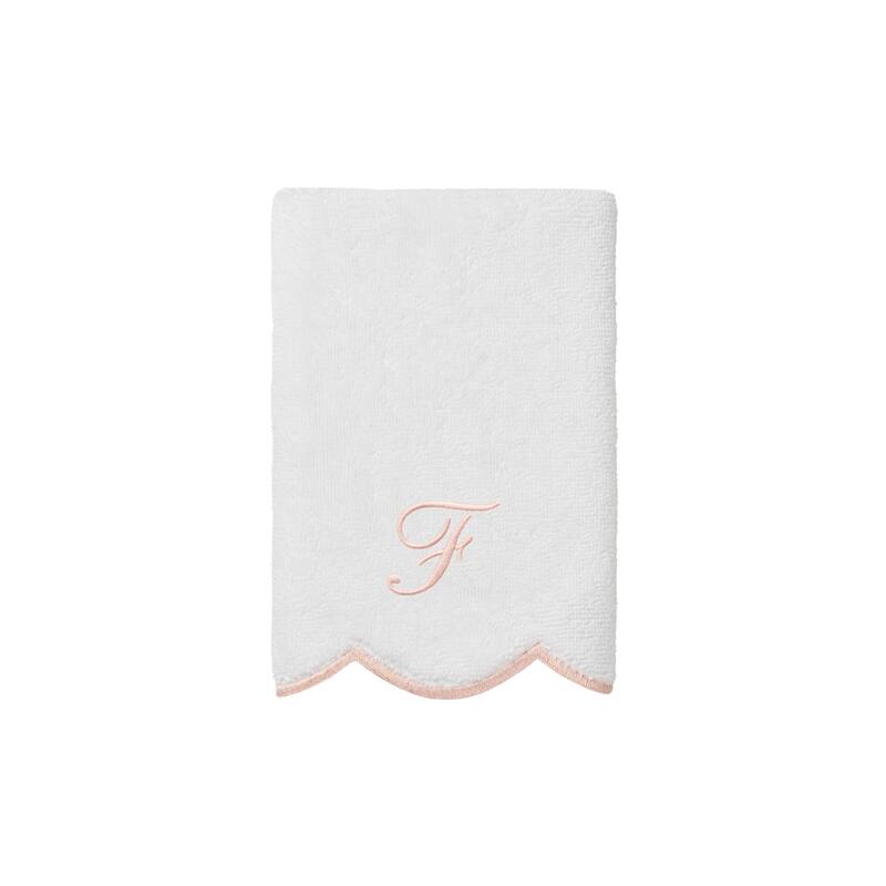 Authentic Hotel and Spa 100% Turkish Cotton Pink ADORNIA Scallop Personalized 3 Piece Towel Set - 3 Piece Set