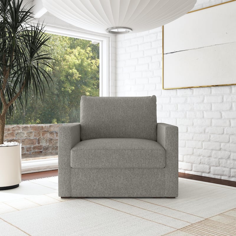 Flexsteel Stain-Resistant Performance Fabric Modular Chair - 41" x 35" x 37" - Gray