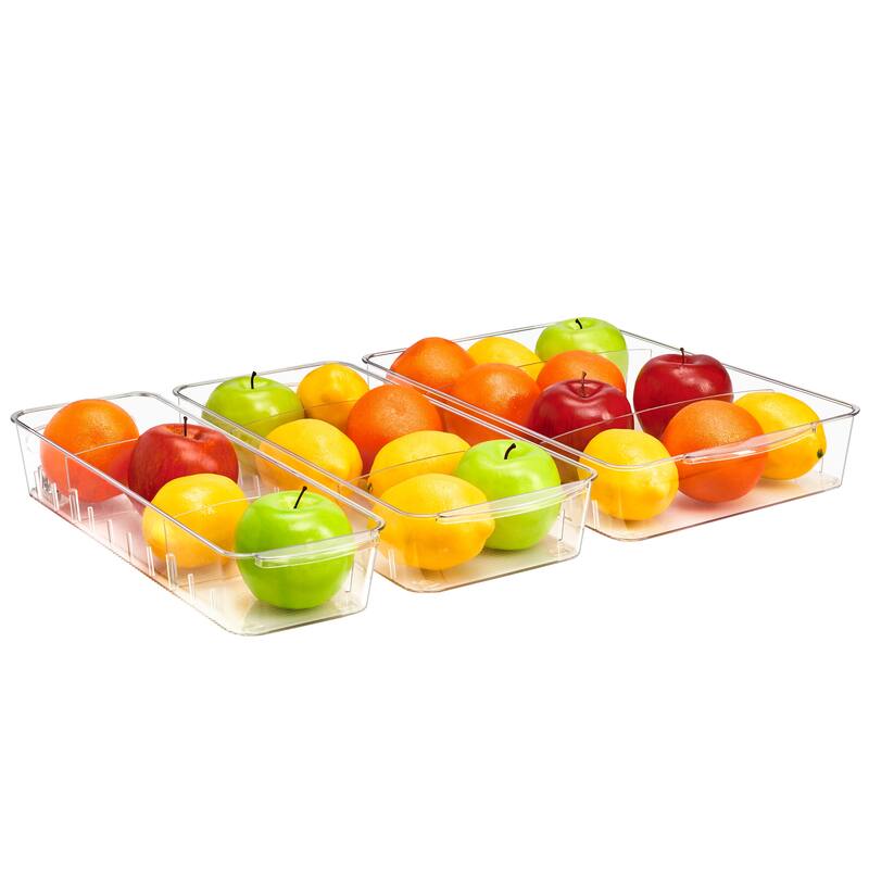 Sorbus Clear Organizing Bins on Wheels - 15.4 x 10 x 4.3