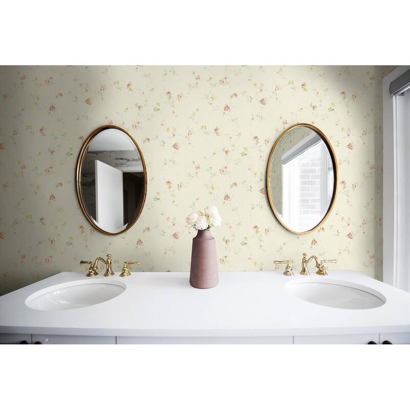 Seabrook Designs Chantilly Floral Trail Unpasted Wallpaper