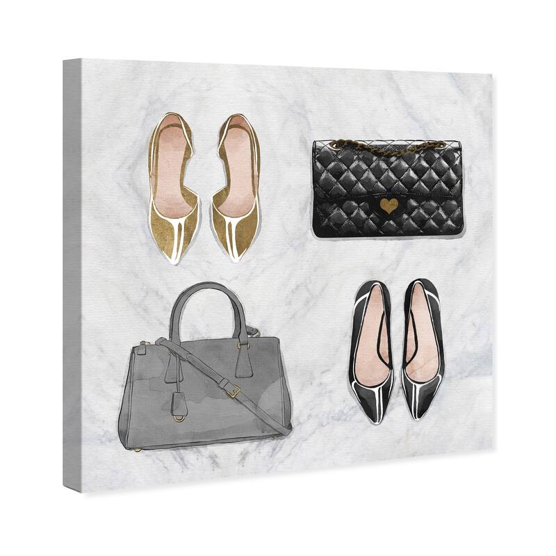 Wynwood Studio Prints Fashion and Glam My To Go To Styles Gold and Metallic Gold Glam Wall Art Canvas Print