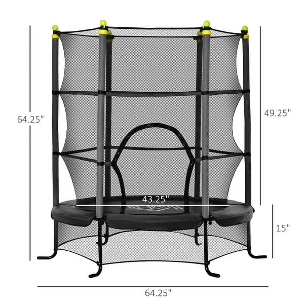 slide 2 of 7, Trampoline for Kids with Safety Enclosure Indoor & Outdoor Use Kids