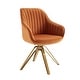 preview thumbnail 28 of 43, Art Leon Classical Swivel Office Accent Arm Chair with Golden Legs