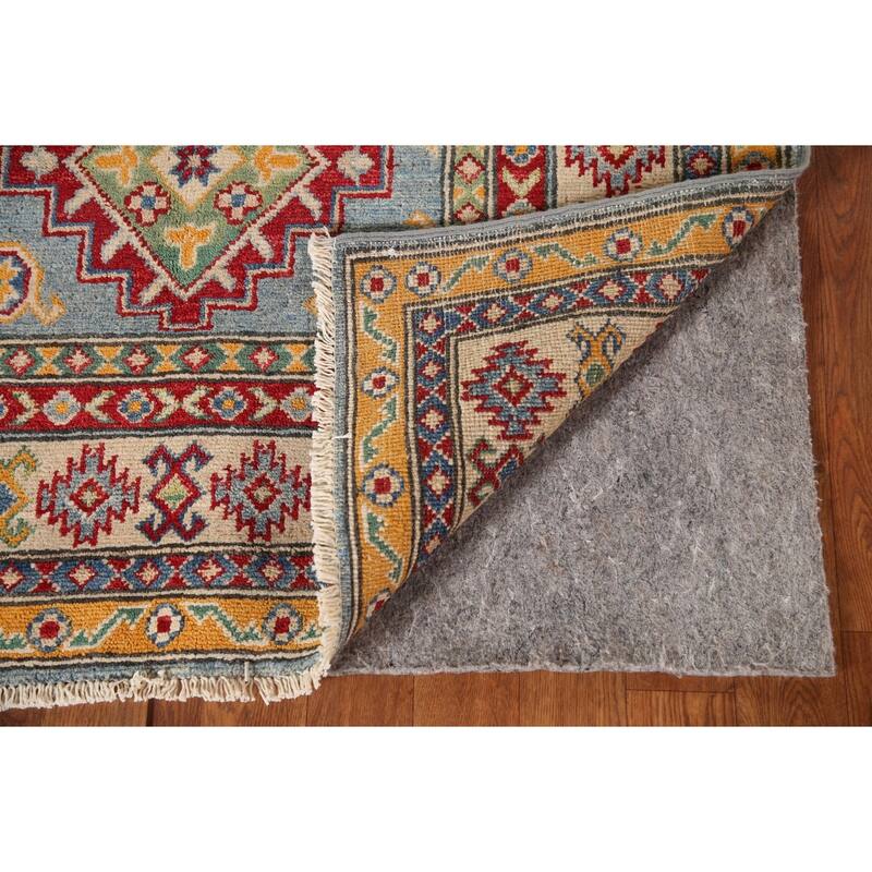 Geometric Kazak Oriental Accent Rug Hand-Knotted Wool Carpet - 3'5"x 5'0"