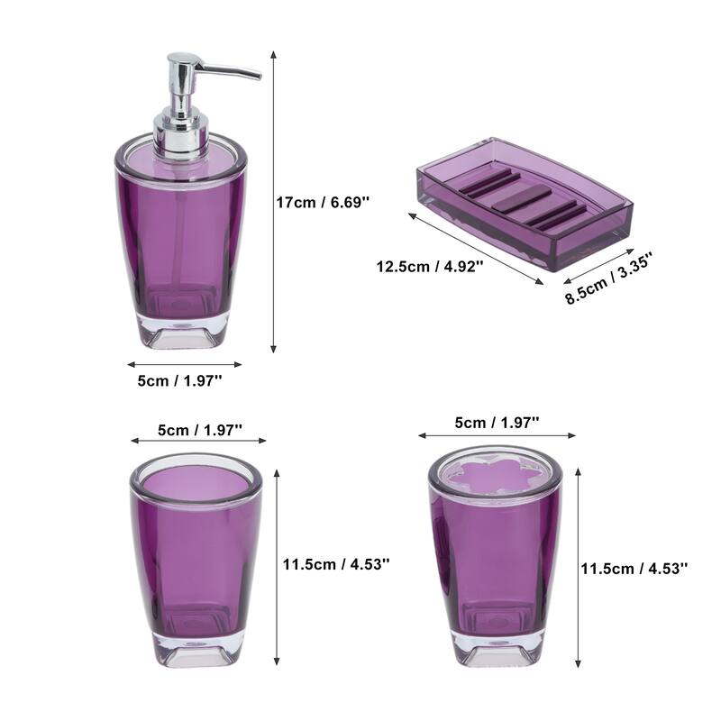 1 Set Reusable Bathroom Accessories Set for Bathroom Vanities - Purple