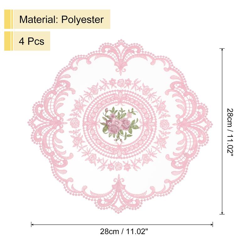 6 Pcs Retro Lace Placemats Crochet Cup Vase Table Mat