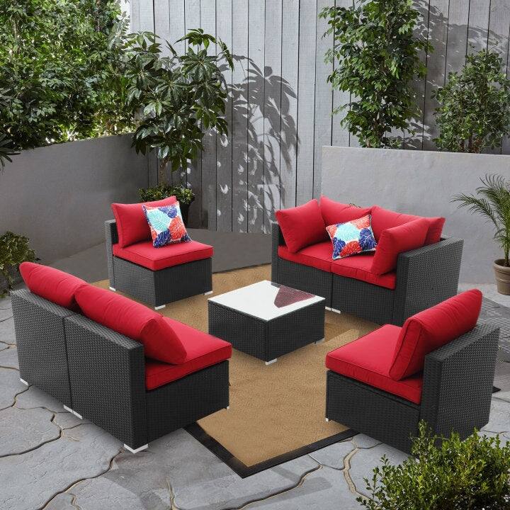 Zenova Rattan 2 or 7piece Wicker Sofa Conversation Set Outdoor Patio Seating Sofa Set On Sale