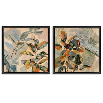 Stupell Neutral Tropical Organics Framed Floater Canvas Wall Art Design By Dusza (Set of 2)