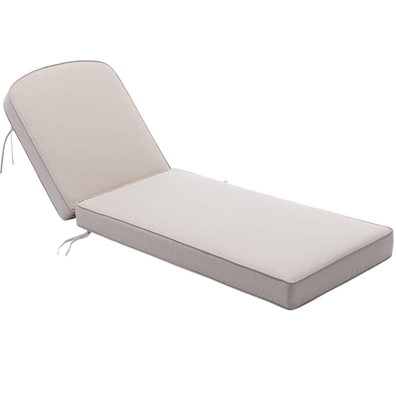 KINWELL Set of 2 Extra Thick Outdoor Chaise Lounge Cushions (5-inch Thick)